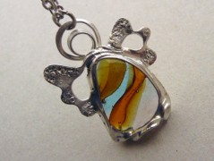 Náhrdelník s modrým achátem OCEANIA