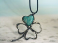 Cínovaný čtyřlístek s amazonitem