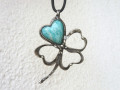 Cínovaný čtyřlístek s amazonitem