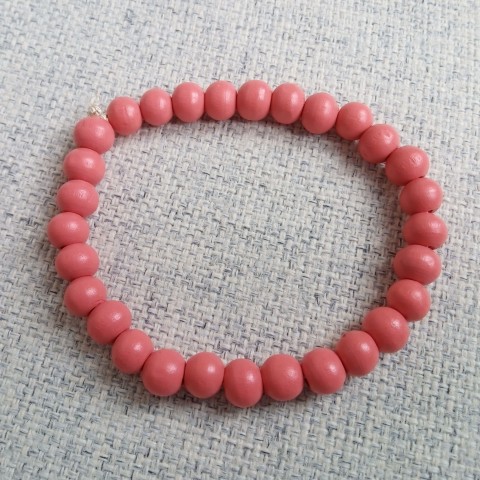 Pastelově růžový náramek - dřevěný náramek růžová sada souprava pink set pastelová pudrová pastel dřevěné korálky světle růžová růžový náramek dřevěný náramek světle růžový náramek pastelový náramek pudrový náramek 