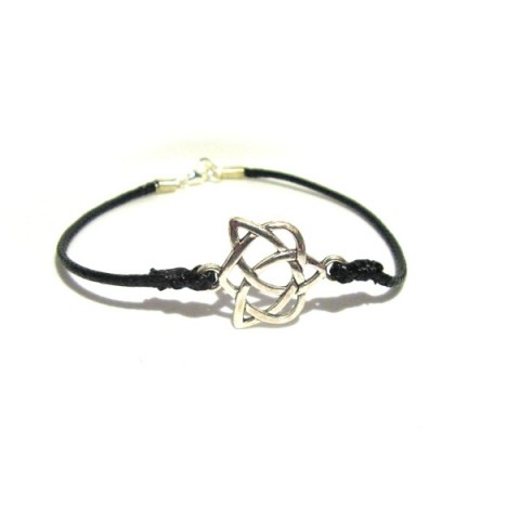 Náramek, Lotos, černý amulet náramek přátelství minimalistický 