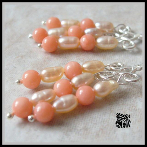 AG - Náušnice, Baby, korál, perly 