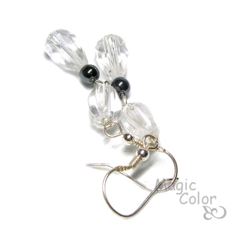 Stříbrné náušnice, Čistý Křišťál 