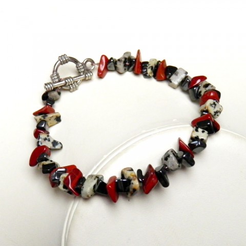 Skopec - Beran náramek hematit beran minerály skopec jaspis dalmatin červený jaspis měsíční znamení 