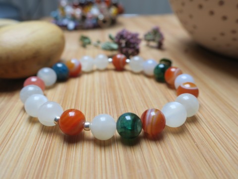 Náramek - Achát / Apatit náramek ochranný meditační joga 