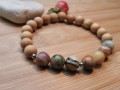 Náramek - Achát / Santalové dřevo