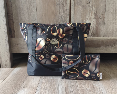 Kabelka s taštičkou - kávová kabelka taštička kabela přes rameno do ruky pouzdro na drobnosti 