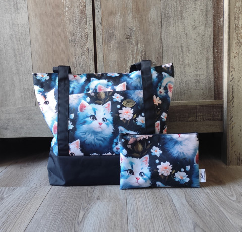 Kabelka s taštičkou - kočky kabelka taštička kabela přes rameno do ruky pouzdro na drobnosti 