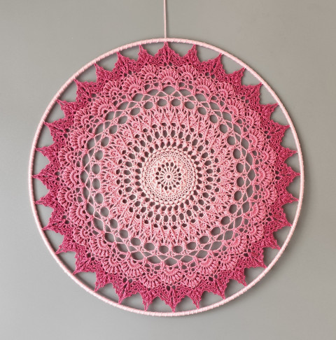 Mandala Růžová - průměr 45 cm meditace harmonie meditační lotosový květ mandaly mndala 
