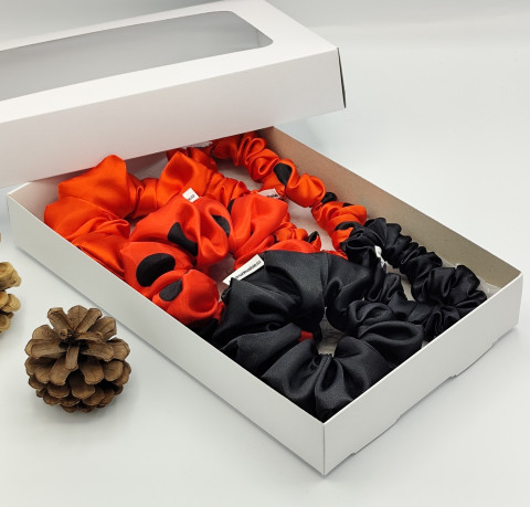 Dárková sada Beruška - 6 scrunchies spona sponka sponky do vlasů spony scrunchies scrunchie 