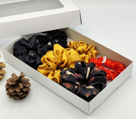 Sada Halloween - 6 scrunchies spona sponka sponky do vlasů spony scrunchies scrunchie 
