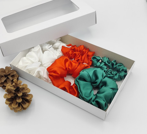 Dárková sada Vánoce - 6 scrunchies spona sponka sponky do vlasů spony scrunchies scrunchie 