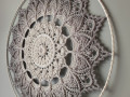 Mandala Béžově šedá hvězda - 45 cm