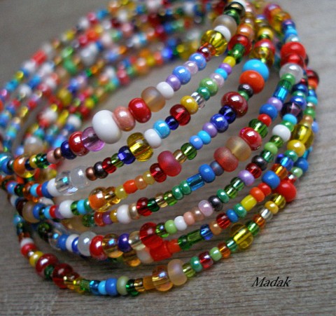 Hipiesss ......... náramek červená kámen náramek křišťál veselý duha paměťový pestrobarevný duhová hipies 