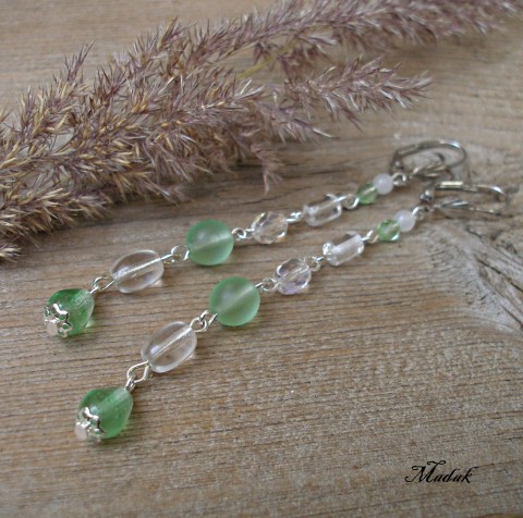 Long long IX. ........ náušnice zelená náušnice bílá visací dlouhé čirá long 