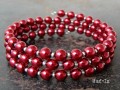 Náramek červený z voskov. perliček