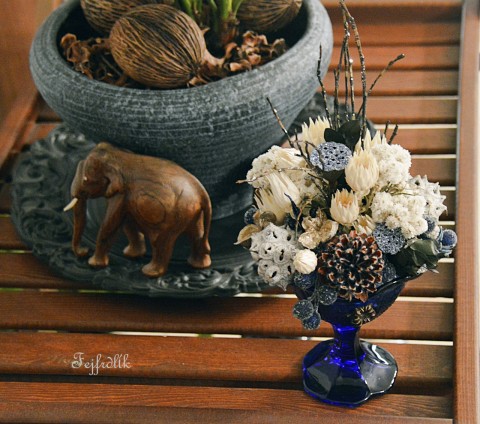 exotický pohár na sváteční den.. modrý dekorace originální dárek modrá elegantní vánoční zimní pohár do bytu třpitivý ve skle silvestrovský 