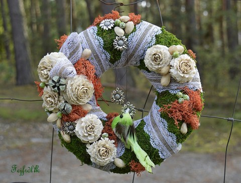 mecháček :) originální zelený slunečnice růže věneček lesní mechový do bytu béžové lišejník mecháček cedrové 