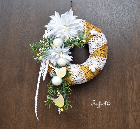 věneček s ptáčky a včelkami.. domov dekorace věneček celoroční malý 