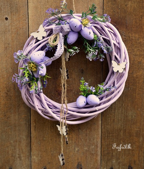 fialové velikonoce .. fialová lila vajíčka velikonoční na dveře trvanlivý věnec fialový 