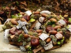 podzimní věneček s jelínkem..