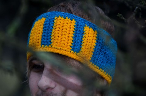 Čelenka IX.... zateplená čelenka vlna hřejivé mráz široká čiapka hačkovanie pletenie 