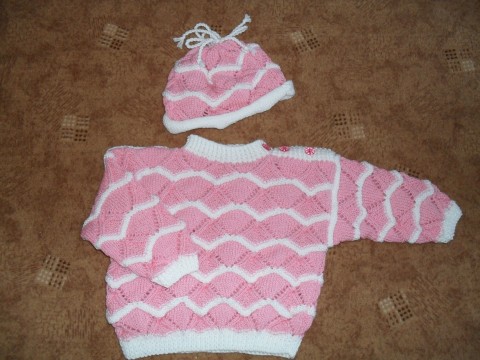 Soupravička - v pletené krajce pletené miminka soupravička baby 
