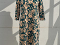 Dámské šaty květiny - petrolejové