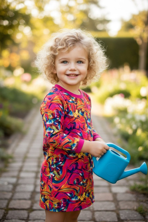 Dětské barevné šatičky - 110/116 