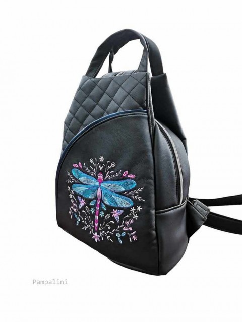 Batoh Zuzi - Vážka batoh růže výšivka 