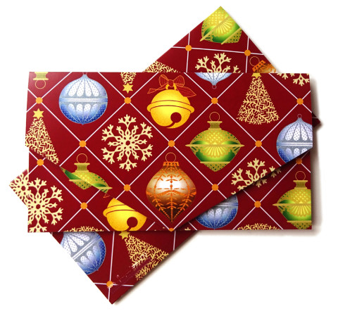 Darovací obálka - VÁNOCE V ČERVENÉ červená dárek zelená modrá vánoce přání vánoční ozdoba kapsička peníze okrová stromeček advent vločka voucher obálka vstupenky 