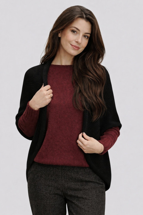 Pletená vesta - barva černá pletená vesta ručně pletená vesta 