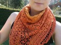 háčkovaný šátek březové listí