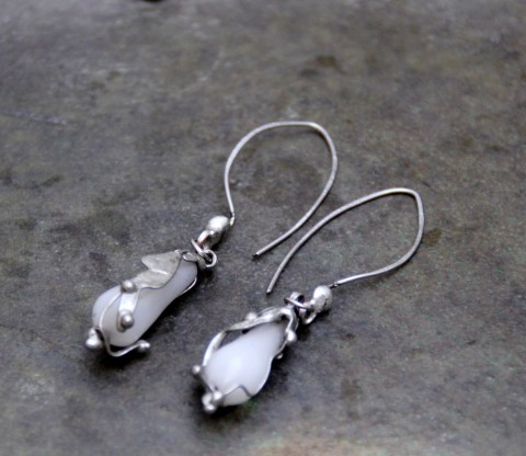 NÁUŠNICE LEDNOVÉ náušnice autorský cínový šperk 