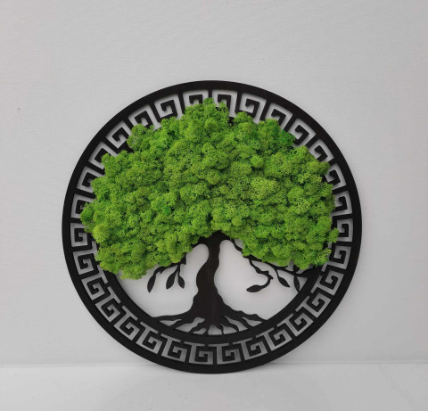 Strom života, 40 cm dekorace strom života stabilizovaný mech mechová dekorace mechový strom kulatý obraz obraz dek 