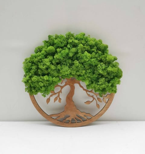 Mechový obraz, strom života, 30 cm mechová dekorace strom obraz dek 