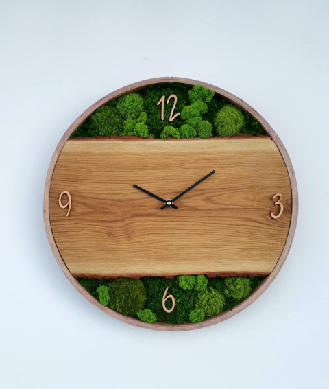 Mechové hodiny 40 cm nástěnné hodiny mechové hodiny mechová dekorace 