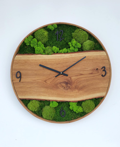 Mechové hodiny 50 cm nástěnné hodiny mechové hodiny mechová dekorace 