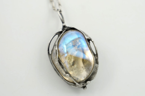 Píseň andělů (křišťál aura) náhrdelník přívěsek cín řetízek křišťál přívěs amulet mosaz andělská duhová aura 