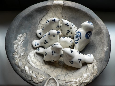 Keramika, Ptáčci ColorsBlue objekt sperkyjoha kachel 