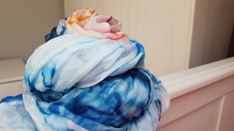 Šál hedvábný, 180x90, Mořský mango sperkyjoha hedvábný velký šál 180 x 90 cm 