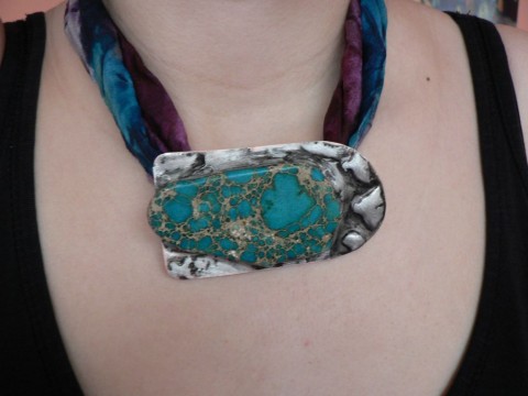 Tyrkysový II letovaný šperk šperkyjoha cínované náhrdelníky 