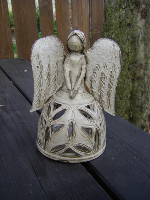 Anděl dekorace svícen přírodní anděl 