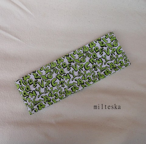 čelenka - zelenobílá zelená vlasy bavlna bílá čelenka móda nákladní písmena tričkovina 