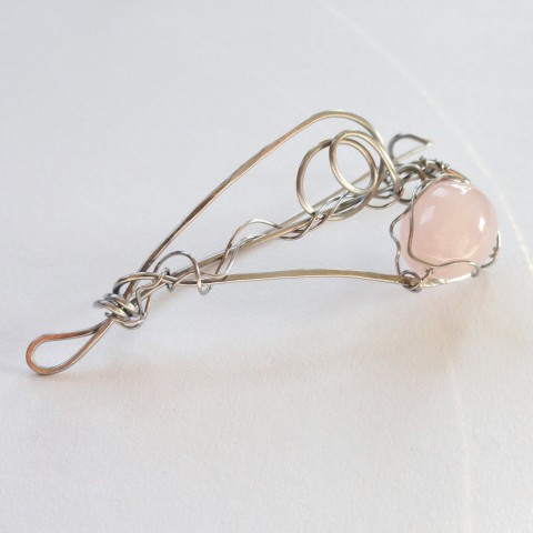 máj, lásky čas..brož brož srdce drát růžová chirurgická nerez ocel růženín 