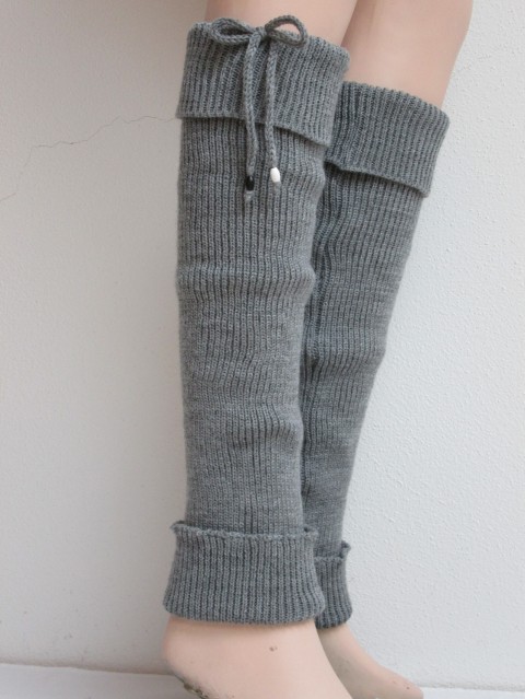 Návleky na nohy šedé pletené šedá korálek mašlička návleky pružné teplé návlek na nohy návleky na nohy pletené návleky pletené návleky na nohy šedé návleky 