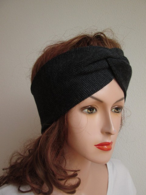 Čelenka vlněná - antracit čelenka tmavě šedá pletená čelenka šedá čelenka vlněná čelenka ankracit dámská čelenka 