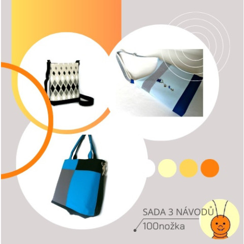 Sada 3 návodů na kabelky kabelka šití návod elektronicky 