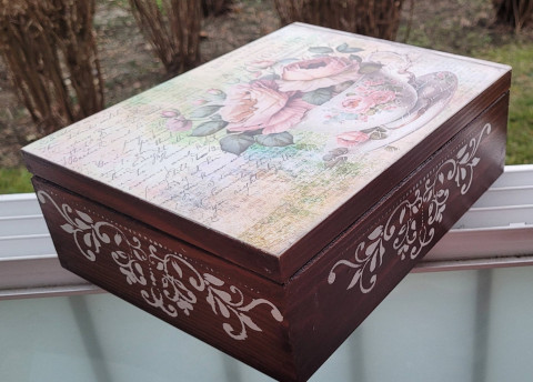 šperkovnice dřevo šperky šití kazeta decoupage grunterka šperkovnice poklady 
