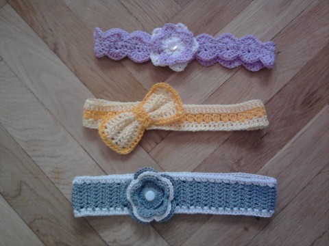 Háčkované čelenky pro holčičky dívčí čelenka miminka do vlasů 